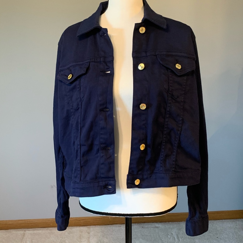Michael Kors Navy Jean Jacket size L New with Tags